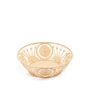 DIOR Set of Four Round Baskets Natural Raffia-Effect Fabric