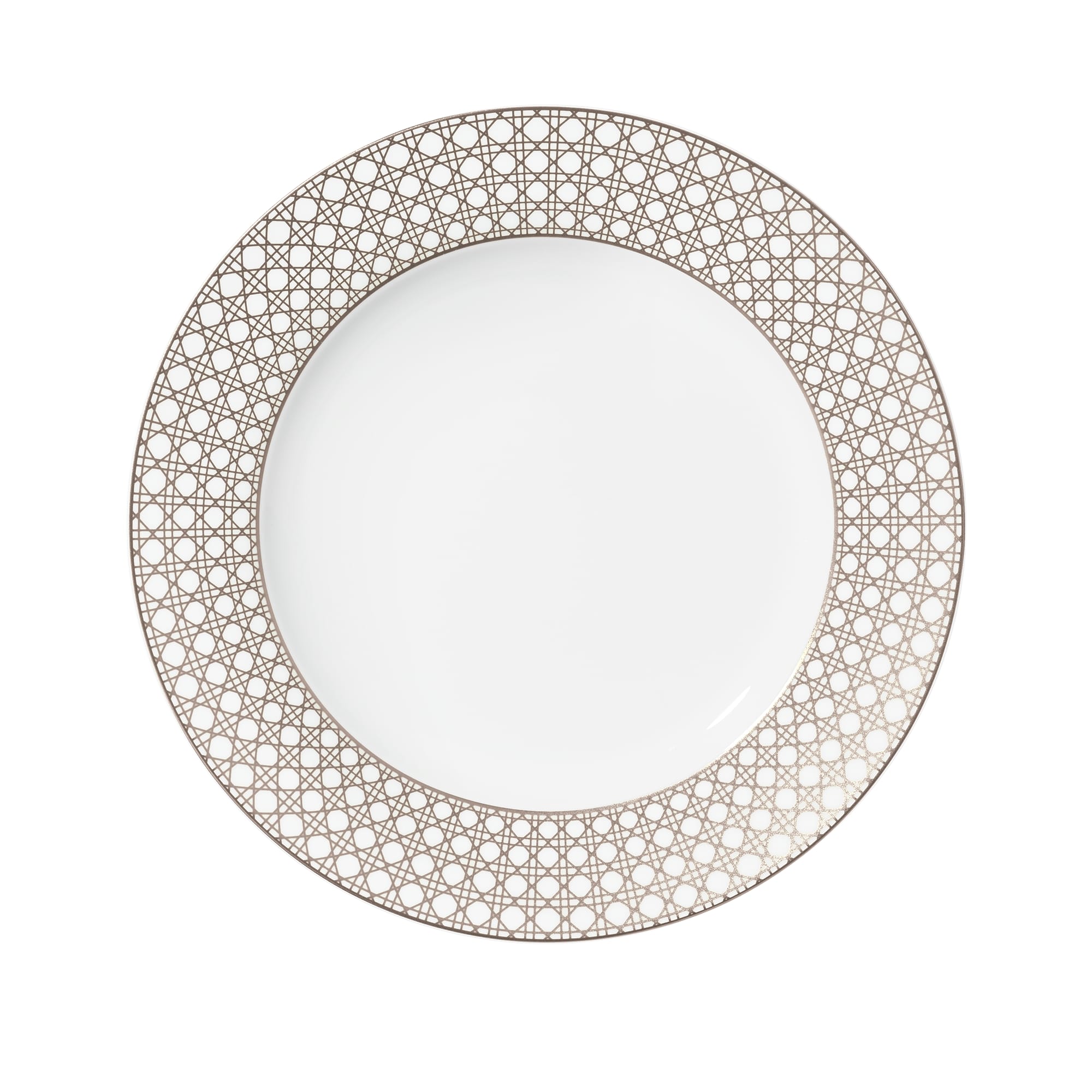 DIOR Dinner Plate White and Beige Cannage Montaigne