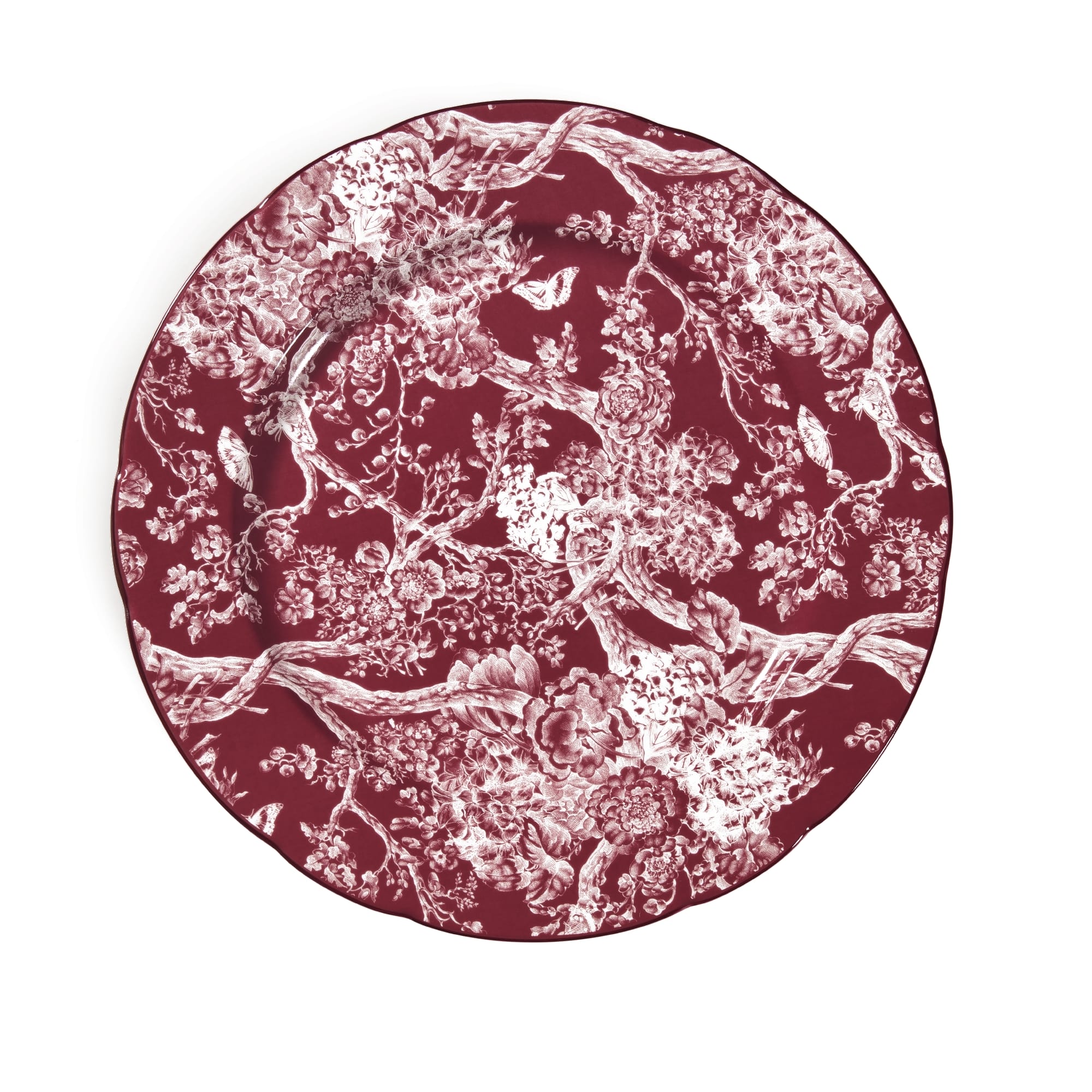 DIOR Decorative Plate Burgundy Toile de Jouy