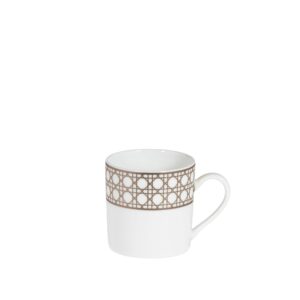 DIOR Coffee Cup White and Beige Cannage Montaigne
