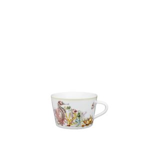 DIOR Teacup White Limoges Porcelain with Multicolor Dior Cabinet de la Mer Motif