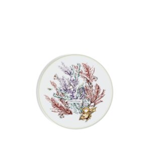 DIOR Teacup Saucer White Limoges Porcelain with Multicolor Dior Cabinet de la Mer Motif