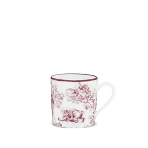 DIOR Coffee Cup Burgundy Toile de Jouy Tiger