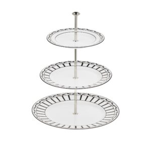 DIOR Three-Tiered Cake Stand White and Black Monsieur Dior
