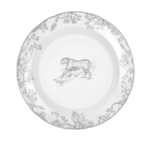 DIOR Deep Round Platter White and Gray Toile de Jouy