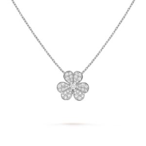 Van Cleef & Arpels Frivole Pendant Small Model 18K White Gold Diamond