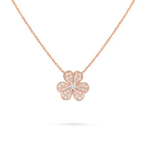 Van Cleef & Arpels Frivole Pendant Small Model 18K Rose Gold Diamond