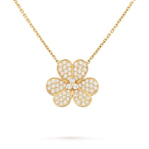 Van Cleef & Arpels Frivole Pendant Large Model 18K Yellow Gold Diamond