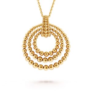 Van Cleef & Arpels Perlee Couleurs Transformable Long Necklace 18K Yellow Gold Coral Onyx Turquoise