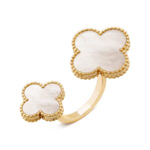 Van Cleef & Arpels Magic Alhambra Between The Finger Ring 18K Yellow Gold Mother-Of-Pearl