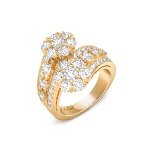 Van Cleef & Arpels Snowflake Ring 18K Yellow Gold Diamond