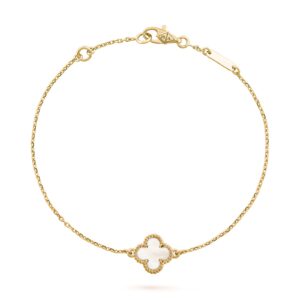 Van Cleef & Arpels Sweet Alhambra Bracelet 18K Yellow Gold Mother-Of-Pearl