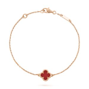 Van Cleef & Arpels Sweet Alhambra Bracelet 18K Rose Gold Carnelian