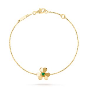 Van Cleef & Arpels Frivole Bracelet Mini Model 18K Yellow Gold Emerald