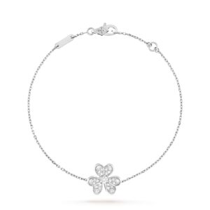 Van Cleef & Arpels Frivole Bracelet Mini Model 18K White Gold Diamond
