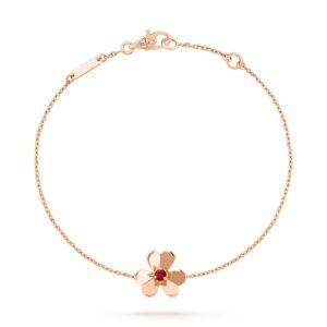 Van Cleef & Arpels Frivole Bracelet Mini Model 18K Rose Gold Ruby