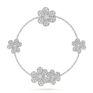 Van Cleef & Arpels Frivole Bracelet 5 Flowers 18K White Gold Diamond