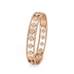 Van Cleef & Arpels Perlee Clovers Bracelet 18K Rose Gold Diamond