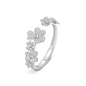 Van Cleef & Arpels Frivole Bracelet 7 Flowers 18K White Gold Diamond