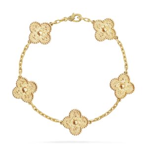 Van Cleef & Arpels Vintage Alhambra Bracelet 5 Motifs 18K Yellow Gold