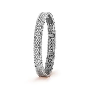 Van Cleef & Arpels Perlee Diamonds Bracelet 3 Rows 18K White Gold Diamond