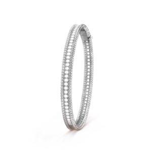 Van Cleef & Arpels Perlee Diamonds Bracelet 1 Row 18K White Gold Diamond