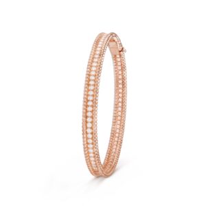 Van Cleef & Arpels Perlee Diamonds Bracelet 1 Row 18K Rose Gold Diamond