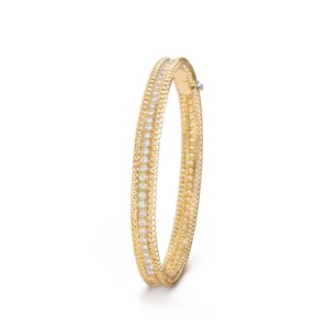 Van Cleef & Arpels Perlee Diamonds Bracelet 1 Row 18K Yellow Gold Diamond