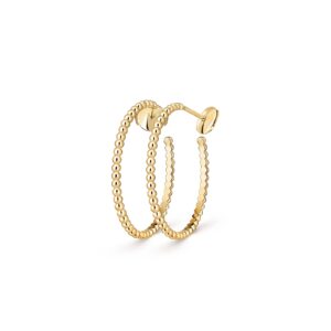 Van Cleef & Arpels Perlee Pearls Of Gold Hoop Earrings Small Model 18K Yellow Gold