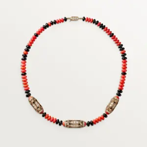 ArtDeco inspired cartier replica necklace rose gold coral Cartier H7000333