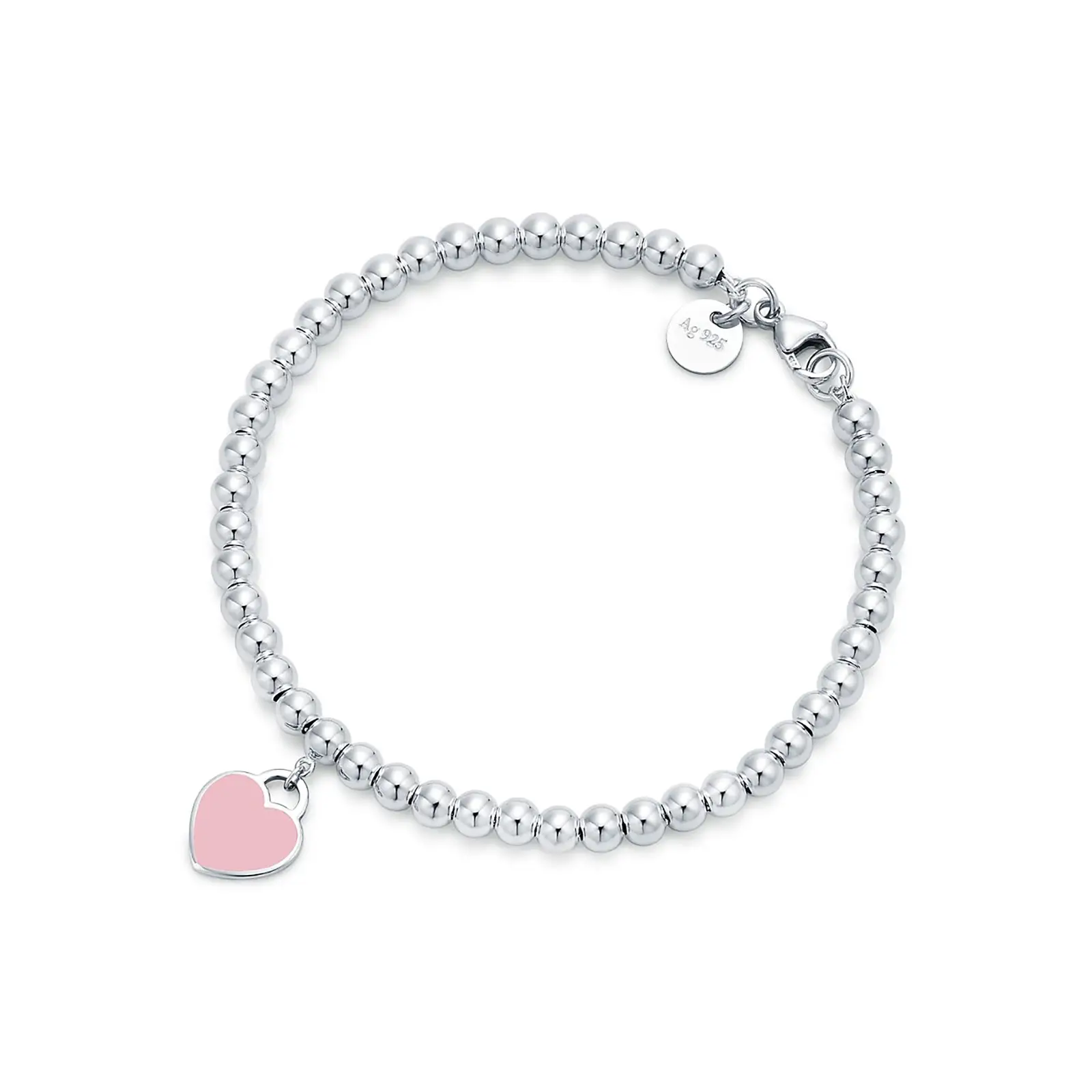 Fake Tiffany Jewelry return to tiffanypink heart tag bead bracelet 30978811 1015112 ED M