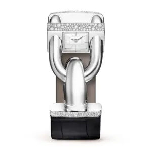 Fake Van Cleef Dupe Cadenas Replica Watch 18K White VCARO4IM00