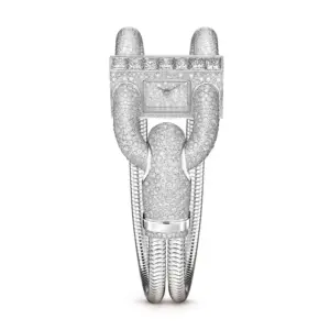Fake Van Cleef Dupe Cadenas Replica Watch 18K White VCARO4JD00