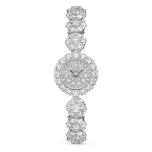 Fake Van Cleef Dupe Snowflake Fleurette Replica Watch Platinum VCARO4KI00