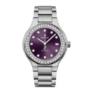 Hublot Replica Watch Classic Fusion Titanium Purple Diamonds 568 NX 897V NX 1204