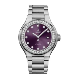 Hublot Replica Watch Classic Fusion Titanium Purple Diamonds 585 NX 897V NX 1204