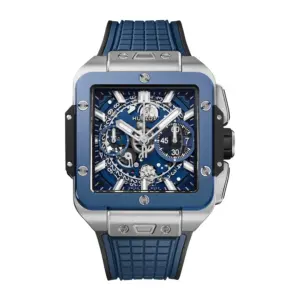 Hublot Replica Watch Square Bang Unico Titanium Blue 821 NL 5170 RX SD