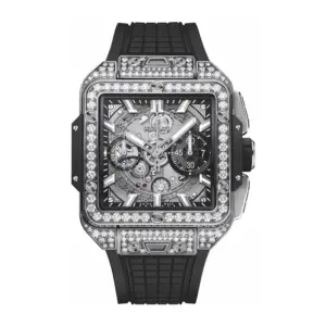 Hublot Replica Watch Square Bang Unico Titanium Pave 821 NX 0170 RX 1604