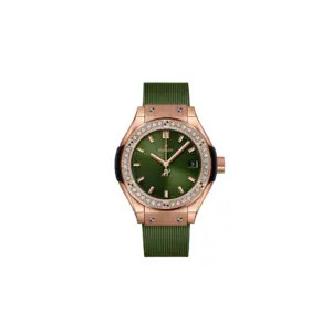 Hublot Replicas Classic Fusion King Gold Green Diamonds 591 OX 8980 RX 1204