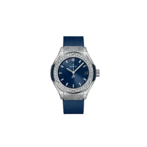 Hublot Replicas Classic Fusion Titanium Blue Diamonds 29MM 591 NX 7170 RX 1204
