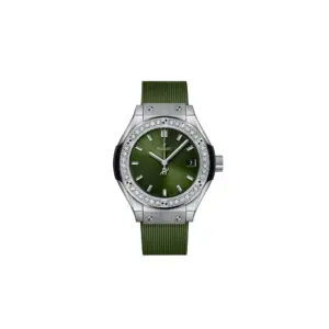 Hublot Replicas Classic Fusion Titanium Green Diamonds 29MM 591 NX 8970 RX 1204