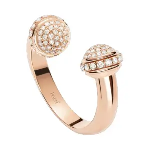 PIAGET Possession open fake diamond rings Rose golddiamond open ring G34P1F00