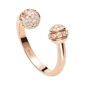 PIAGET Possession open fake diamond rings Rose golddiamond open ring G34P4F00