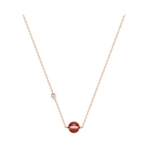 PIAGET Possession pendant Rose Gold Carnelian fake diamond necklace G33PB200