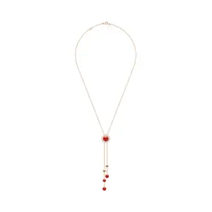 PIAGET Possession pendant Rose Gold Carnelian fake diamond necklace G33PE400