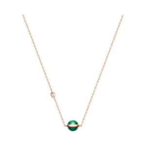 PIAGET Possession pendant Rose Gold Malachite fake diamond necklace G33PB300