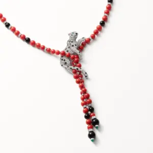 Panthere de Fake Cartier necklace white gold coral Cartier H7000744