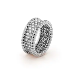Perlee van cleef fake diamond rings 3 rows 18K VCARN9Q000