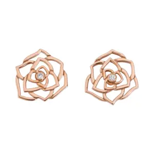 Piaget Rose earrings Rose Gold Diamond replica earrings G38U0069