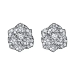 Piaget Rose earrings White Gold Diamond replica earrings G38U0072